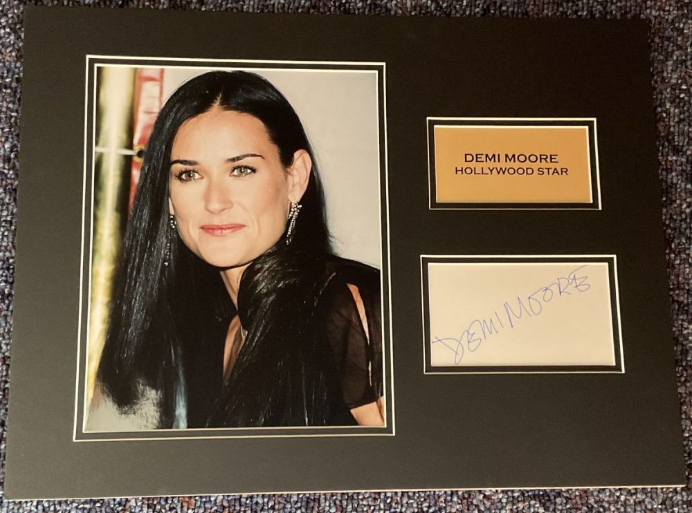 Lot 301: Demi Moore 16x12 overall mounted signature piece includes...