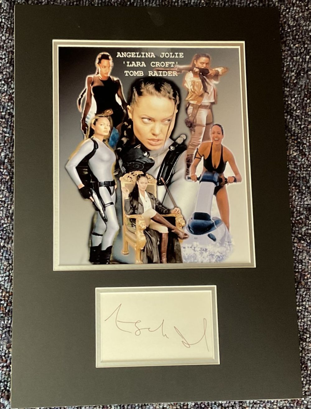 Lot 305: Angelina Jolie 16x12 mounted signature piece includes signed...