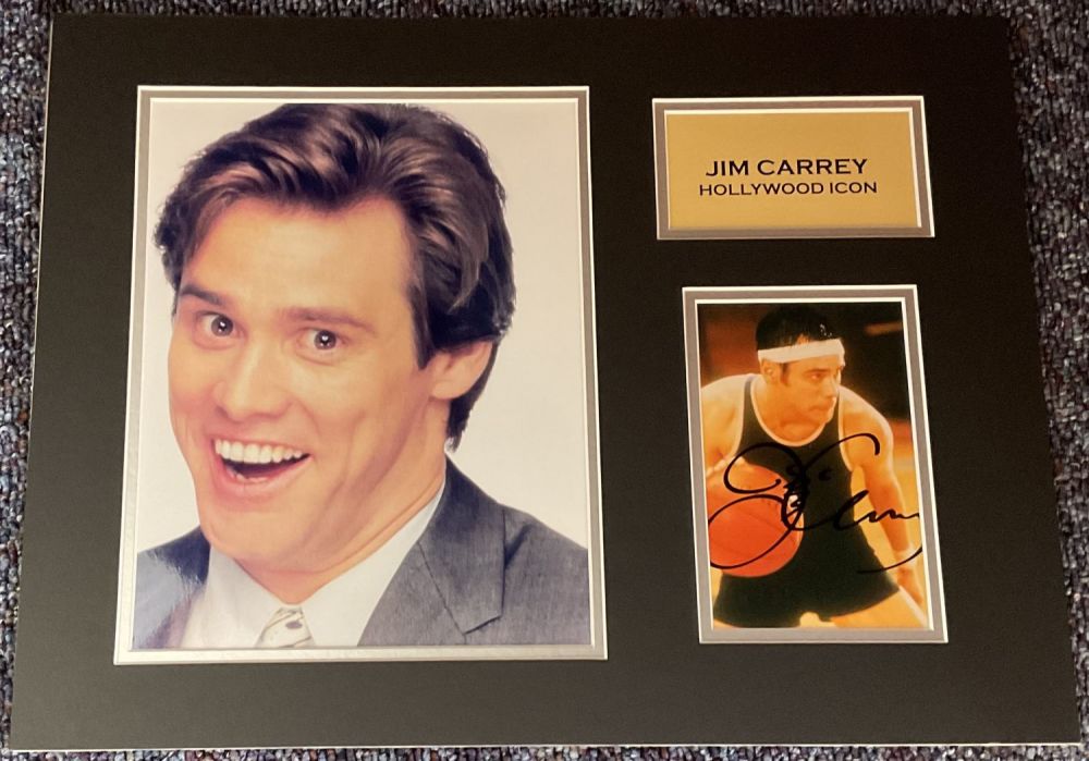 Lot 306: Jim Carey 16x12 overall mounted signature piece includes...