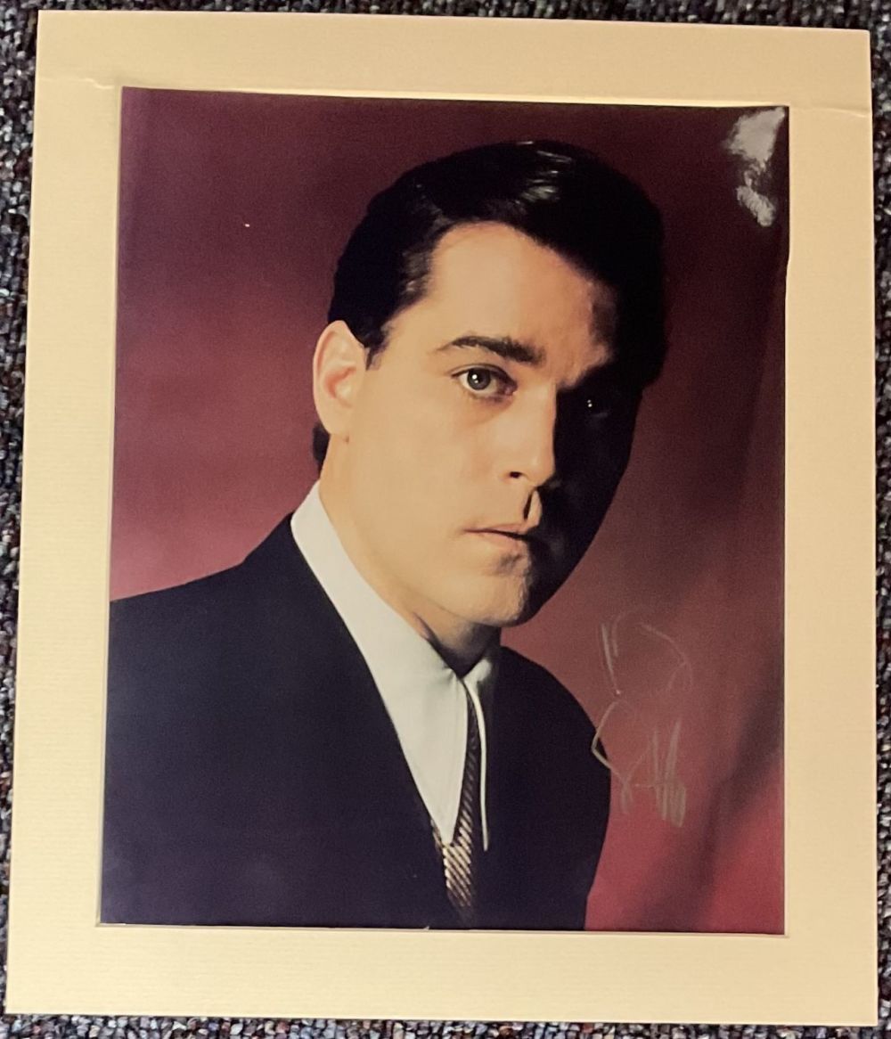Lot 319: Ray Liotta signed 12x10 overall mounted colour photo....