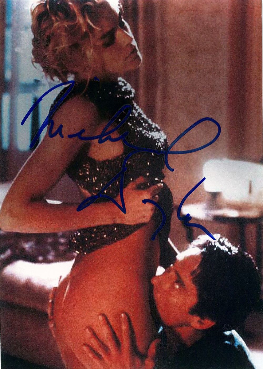 Lot 323: Michael Douglas signed 11x7 Basic Instinct colour photo....