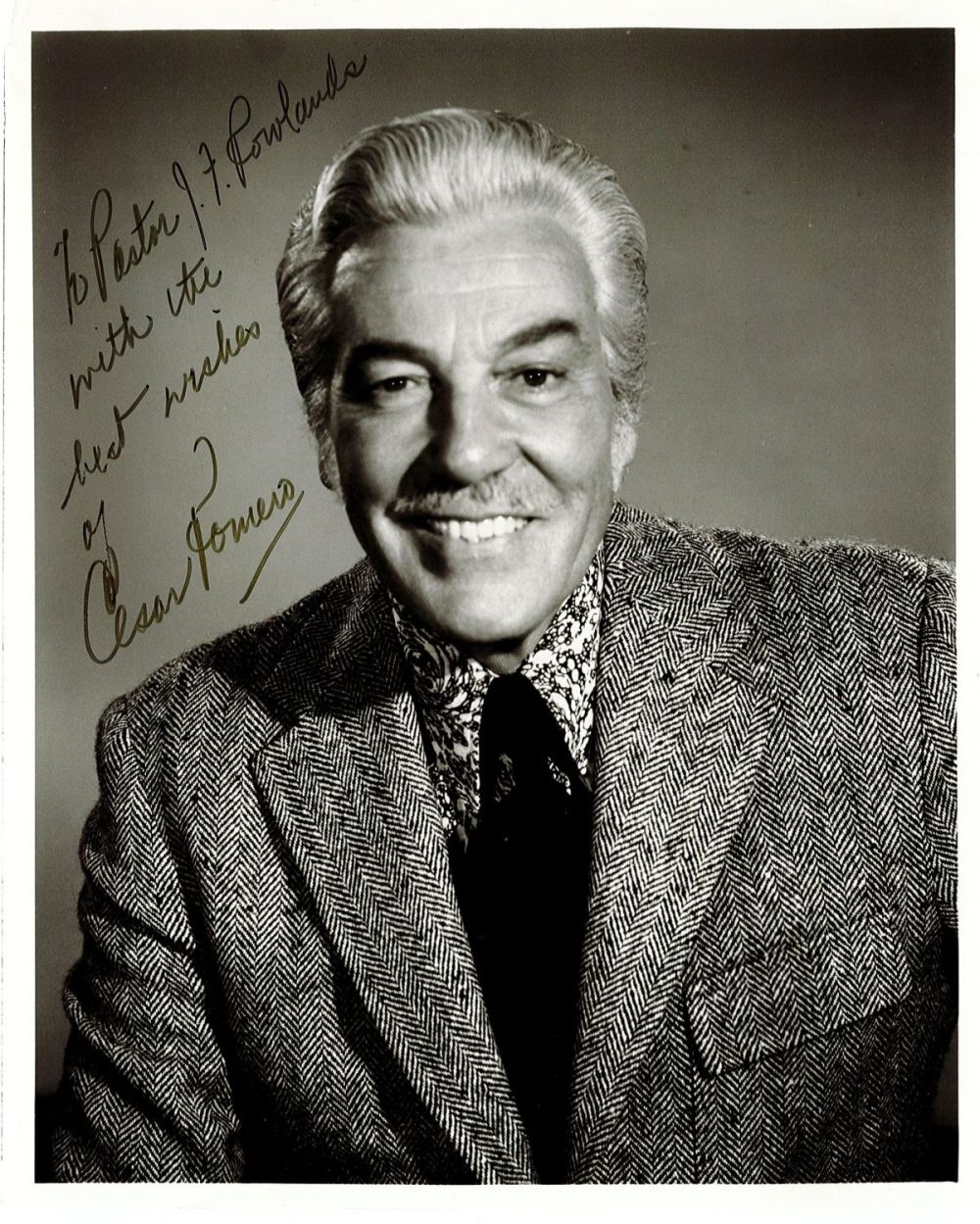 Lot 328: Cesar Romero signed 10x8 vintage black and white...