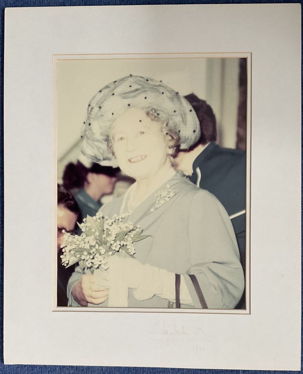Lot 340: Queen Elizabeth Queen Mother signed 21x17 approx mounted...