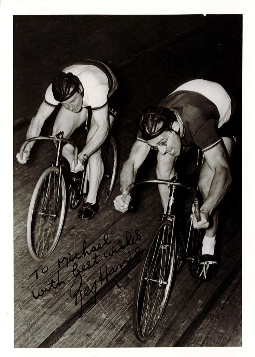 Lot 348: Reg Harris signed 7x5 black and white vintage...