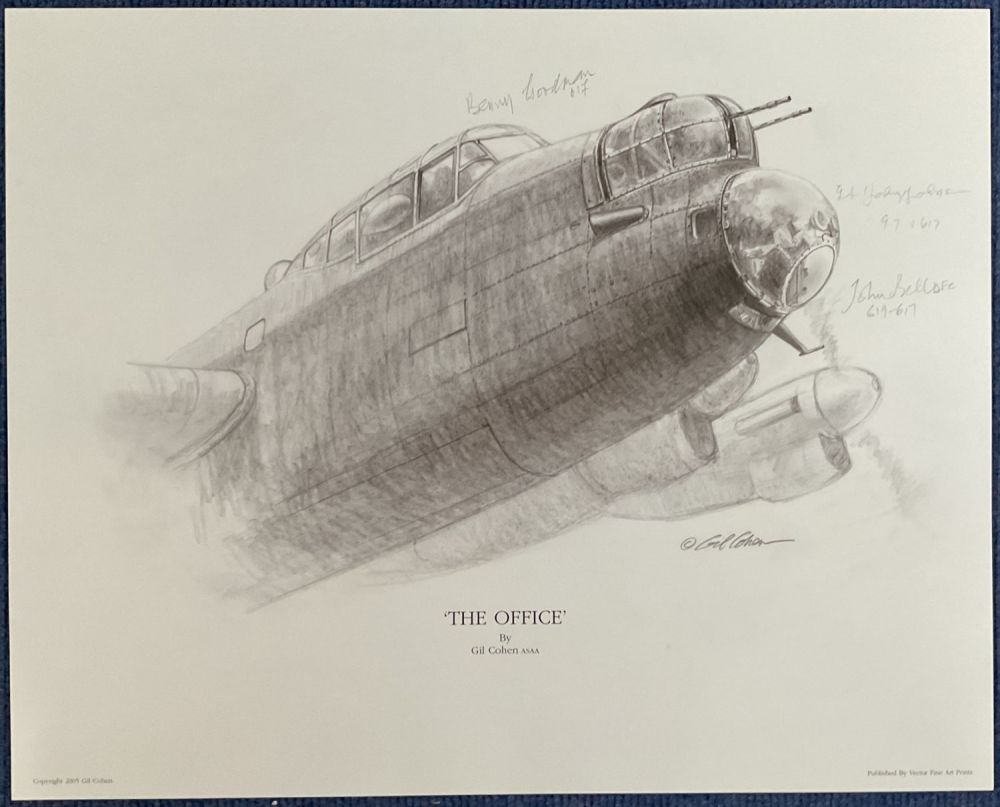Lot 351: WW2 3 Dambusters Signed Gil Cohen Black and...
