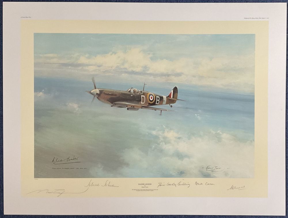 Lot 354: WW2 5 Signed Bader Legend Colour Print by...
