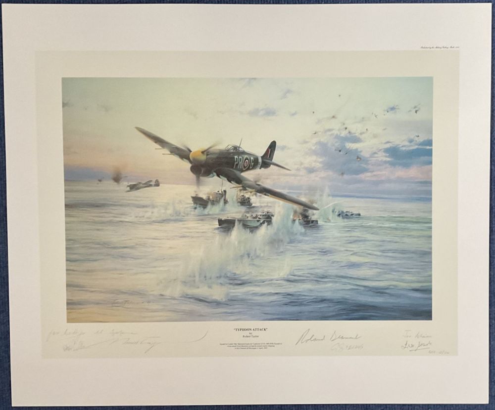 Lot 355: WW2 8 Signed Robert Taylor Colour Print Titled...