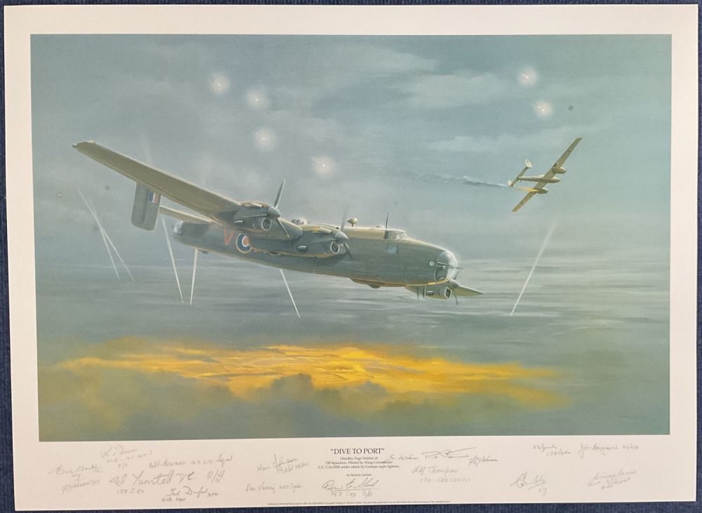 Lot 356: WW2 17 Signed Dive To Port Colour Print...