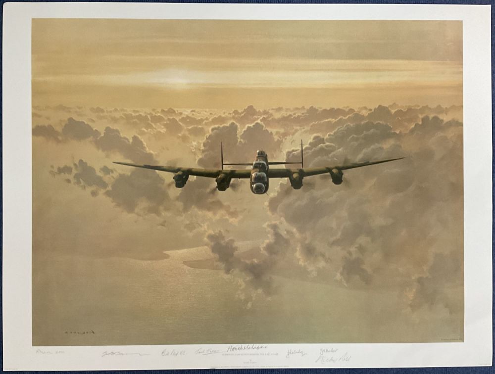 Lot 359: WW2 8 Signed Outbound Lancaster Crossing The East...
