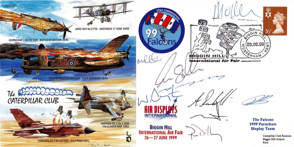 Lot 96: Nine 1999 The Falcons Parachute Display Team Signed...
