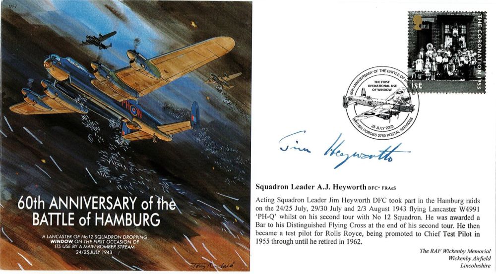 Lot 100: WW2 Sqn Ldr AJ Heyworth Signed 60th Anniv...