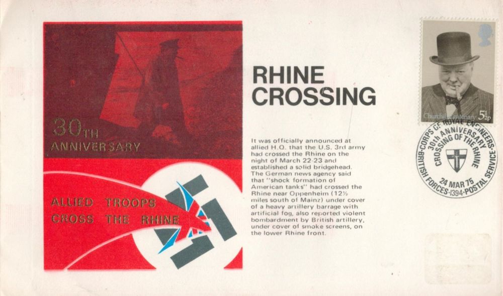 Lot 206: FDC 30th Anniversary Allied Troops Cross the Rhine....