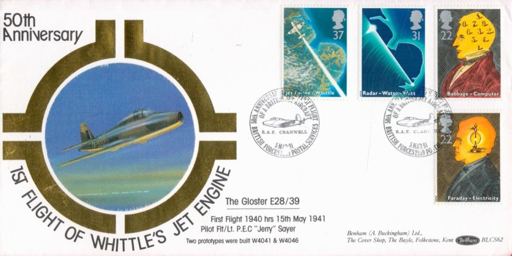 Lot 208: 50th Anniversary Commemorative cover: 1st Flight of Whittle's...