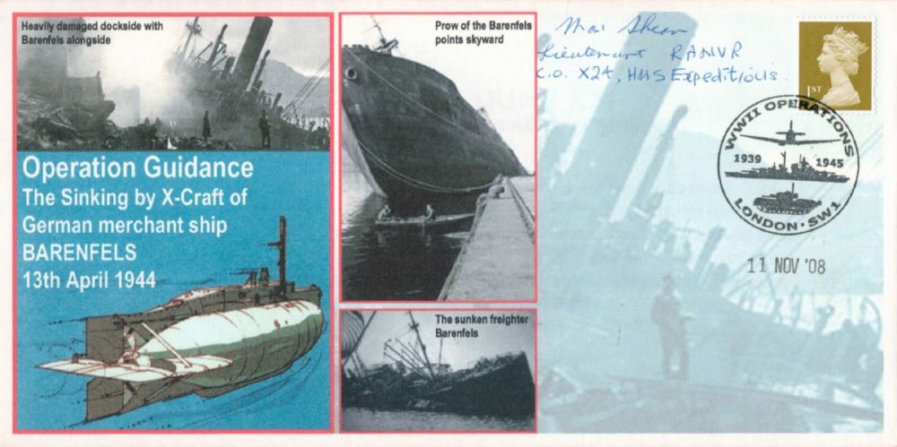 Lot 221: Specially designed cover 'Operation Guidance' The sinking by...