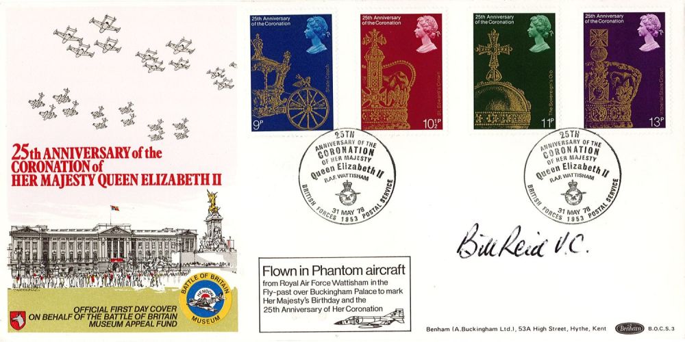 Lot 245: WW2 Bill Reid VC Signed 25th anniv of...