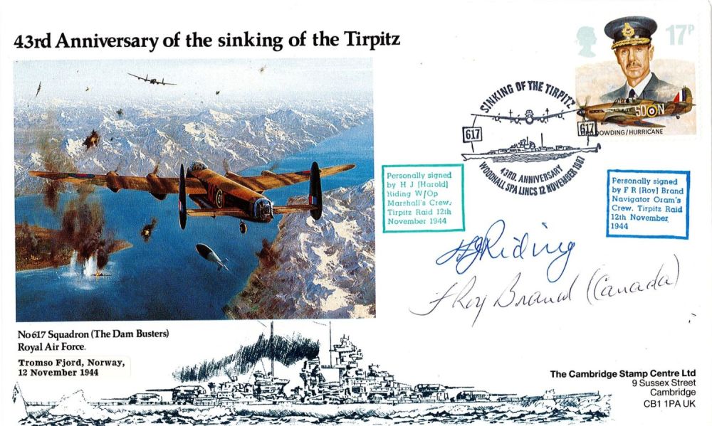 Lot 254: WW2 Harold Riding and Roy Brand (617 Squadron)...