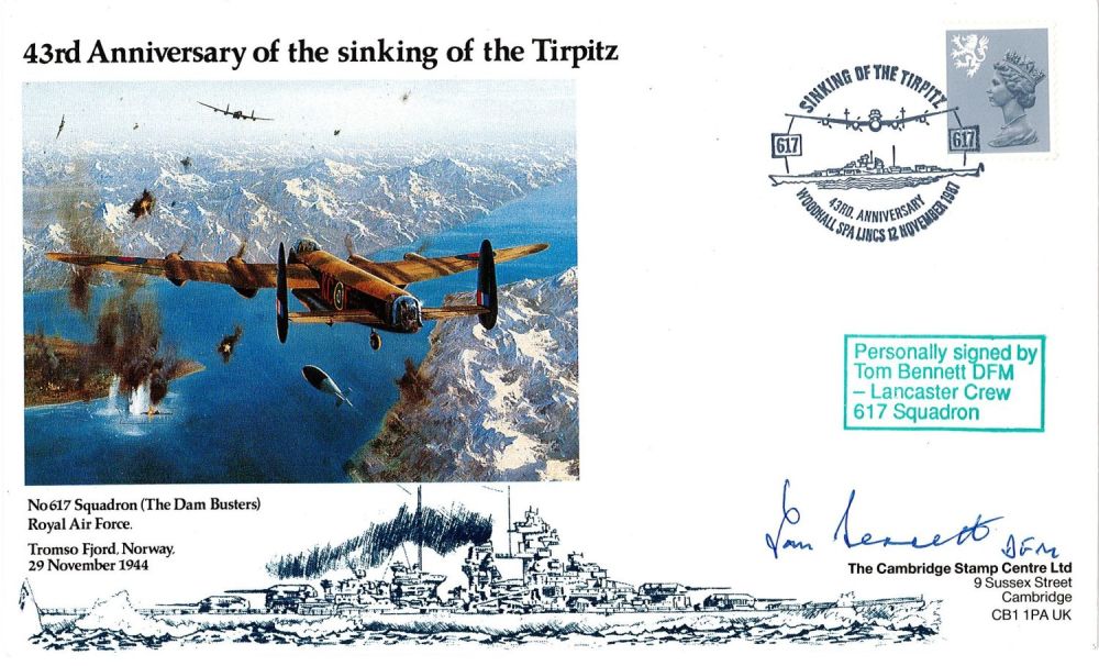 Lot 259: WW2 AVM Tom Bennett DFM (617 Squadron) Signed...