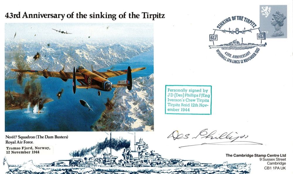 Lot 264: WW2 Des Phillips (617 Squadron) Signed 43rd Anniv...