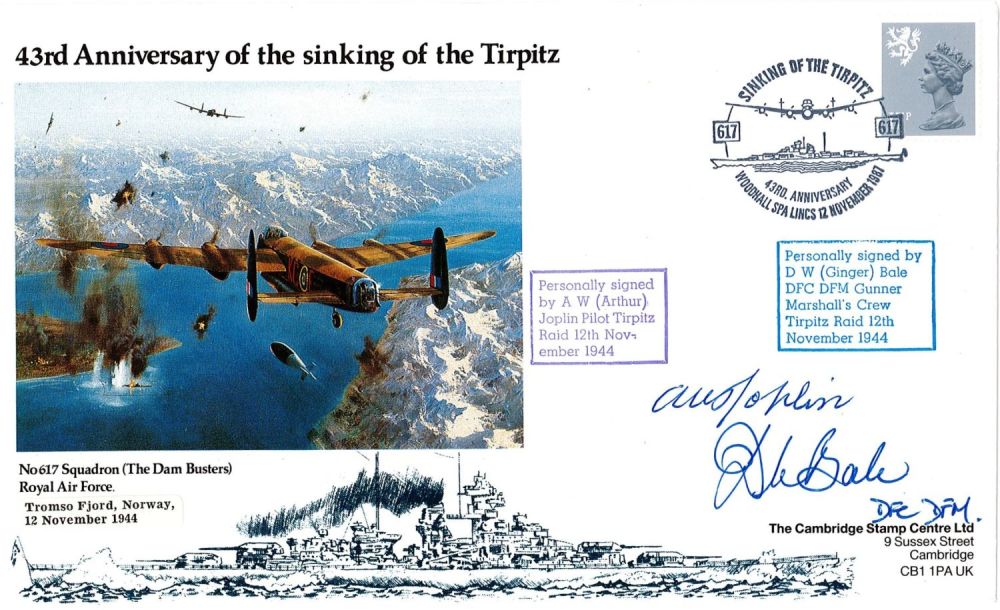 Lot 278: WW2 Arthur Joplin and Ginger Bale (617 Squadron)...