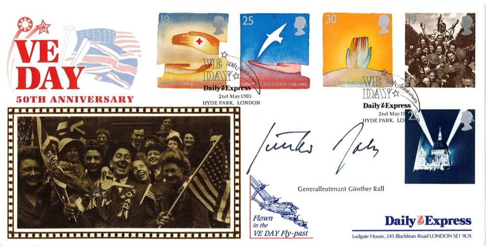 Lot 286: Generalleutnant Gunther Rall Signed 50th Anniversary VE Day...