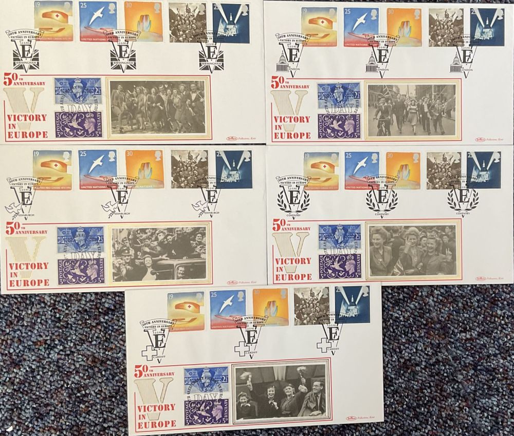 Lot 291: 50th Anniversary Victory in Europe Collection of 5...