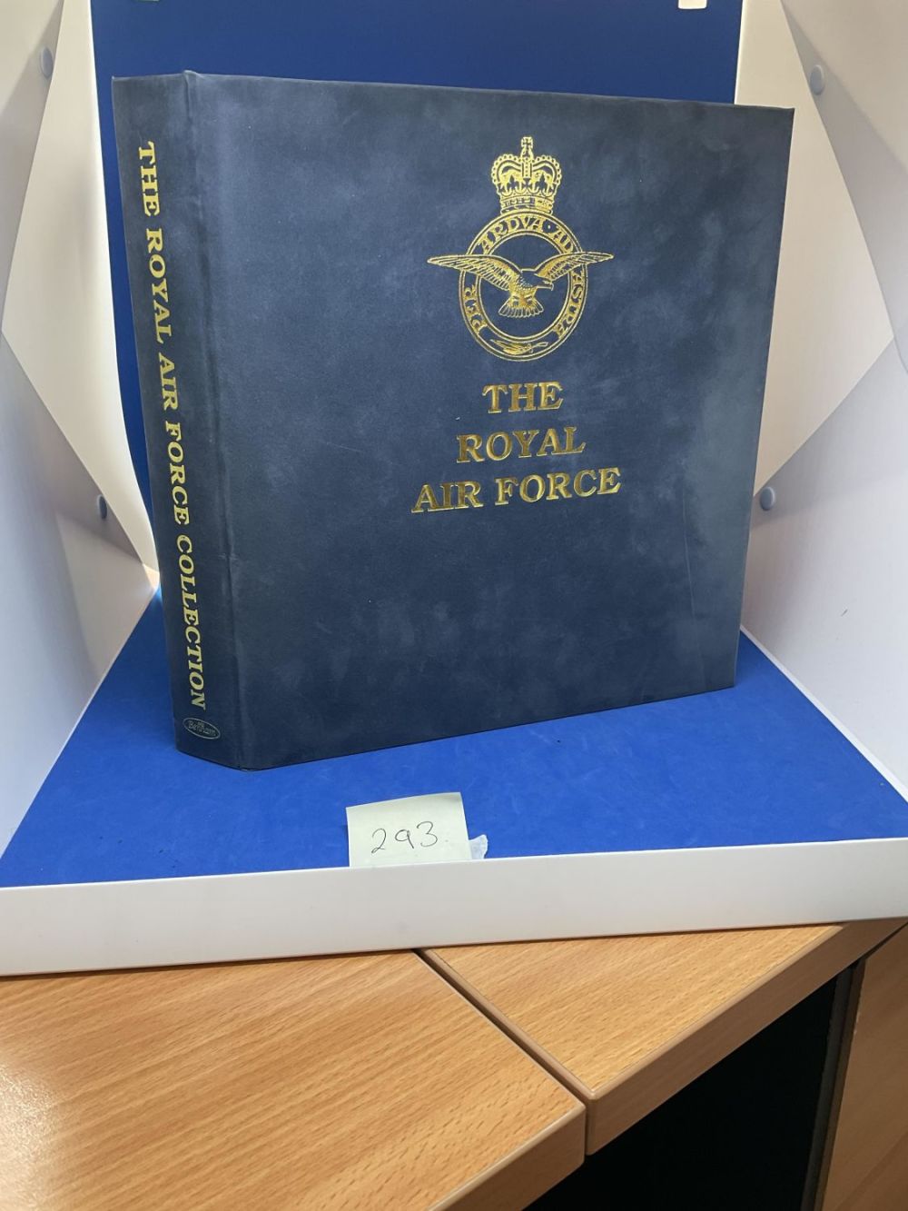 Lot 293: The Royal Air Force Logoed Blue Suede Ring...