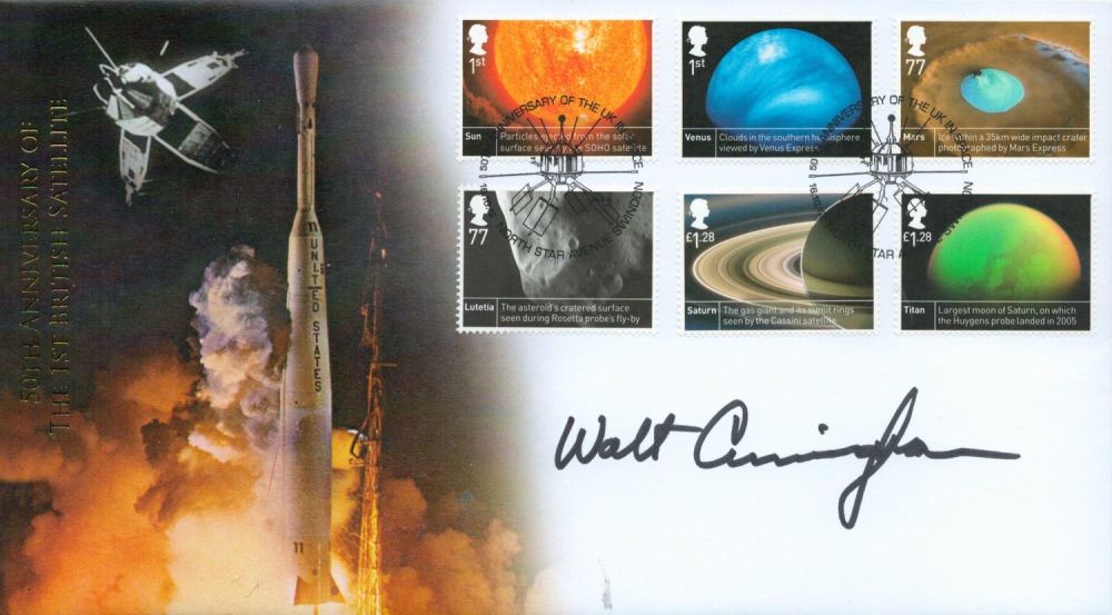 Lot 295: Apollo 7 Walt Cunningham signed 2012 Internetstamps 50th...