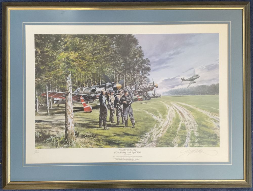 Lot 406: WW2 Signed Geoff Nutkins Colour Print Titled Thunder...