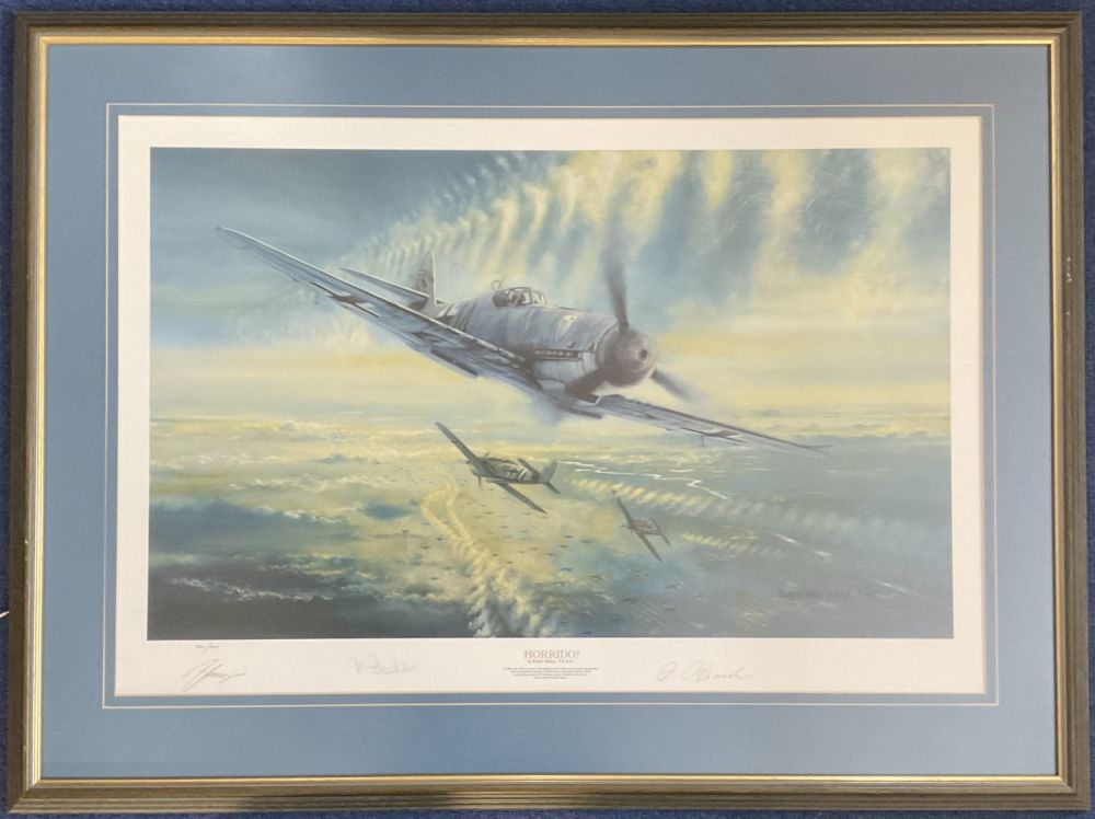 Lot 408: WW2 3 Signed Robert Bailey Colour Print Titled...
