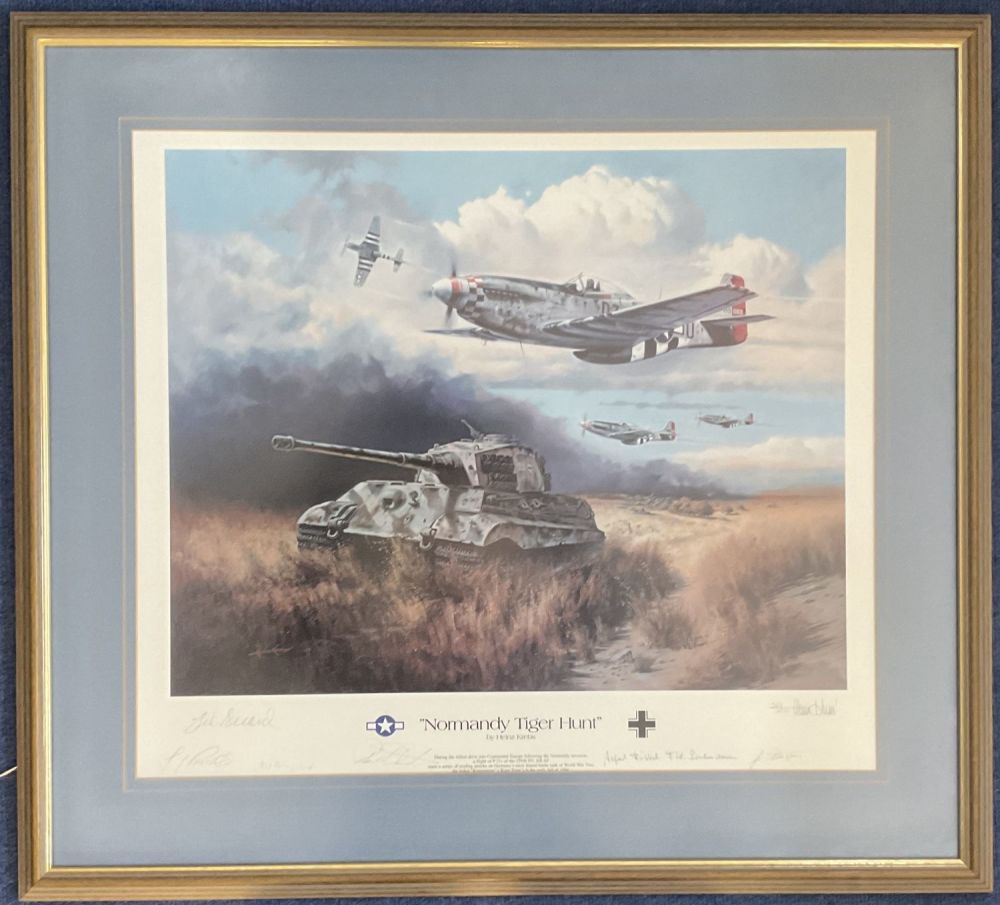 Lot 413: WW2 8 Signed Heinz Krebs Colour Print Titled...