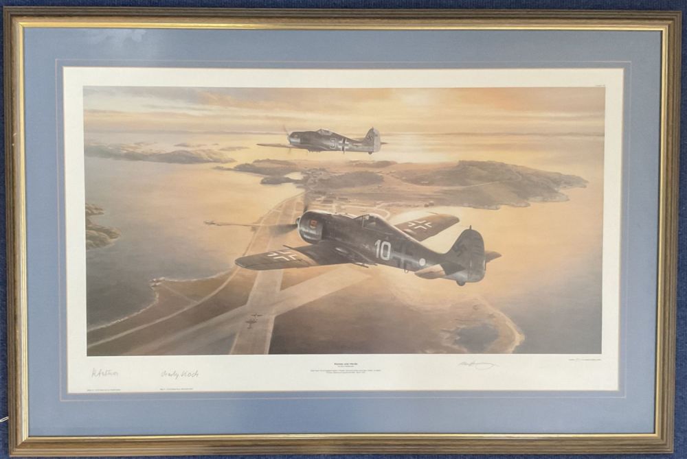 Lot 416: WW2 3 Signed Mark Postlethwaite Colour Print Titled...