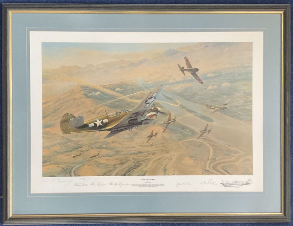 Lot 423: WW2 6 Signed Robert Taylor Colour Print Titled...
