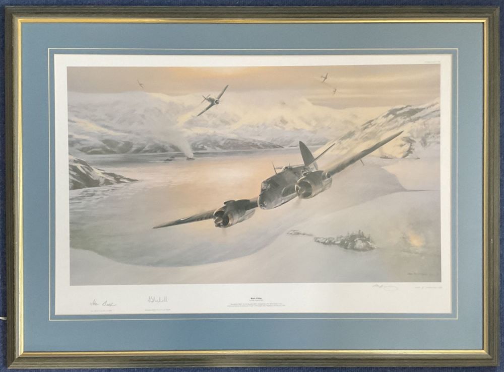 Lot 428: WW2 3 Signed Mark Postlethwaite Colour Print Titled...