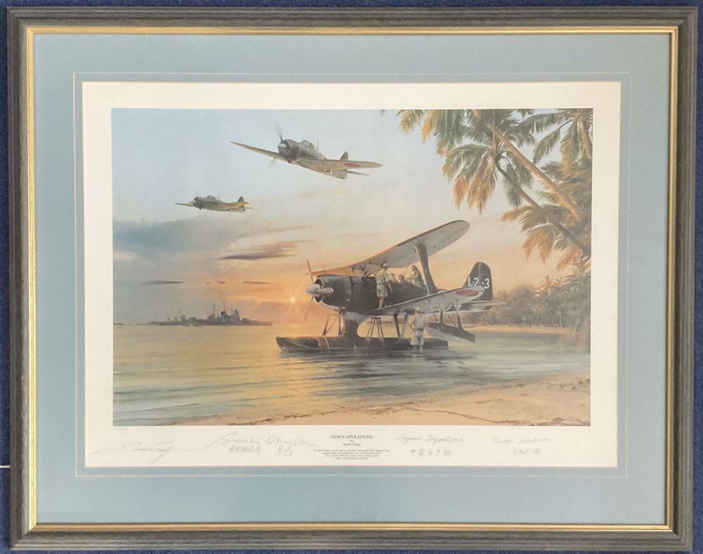 Lot 432: WW2 4 Signed Robert Taylor Colour Print Titled...