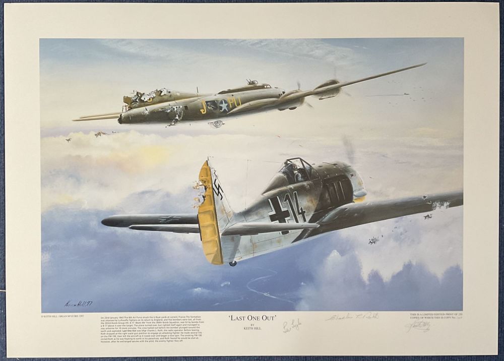 Lot 436: WW2 3 Signed Keith Hill Colour Print Titled...