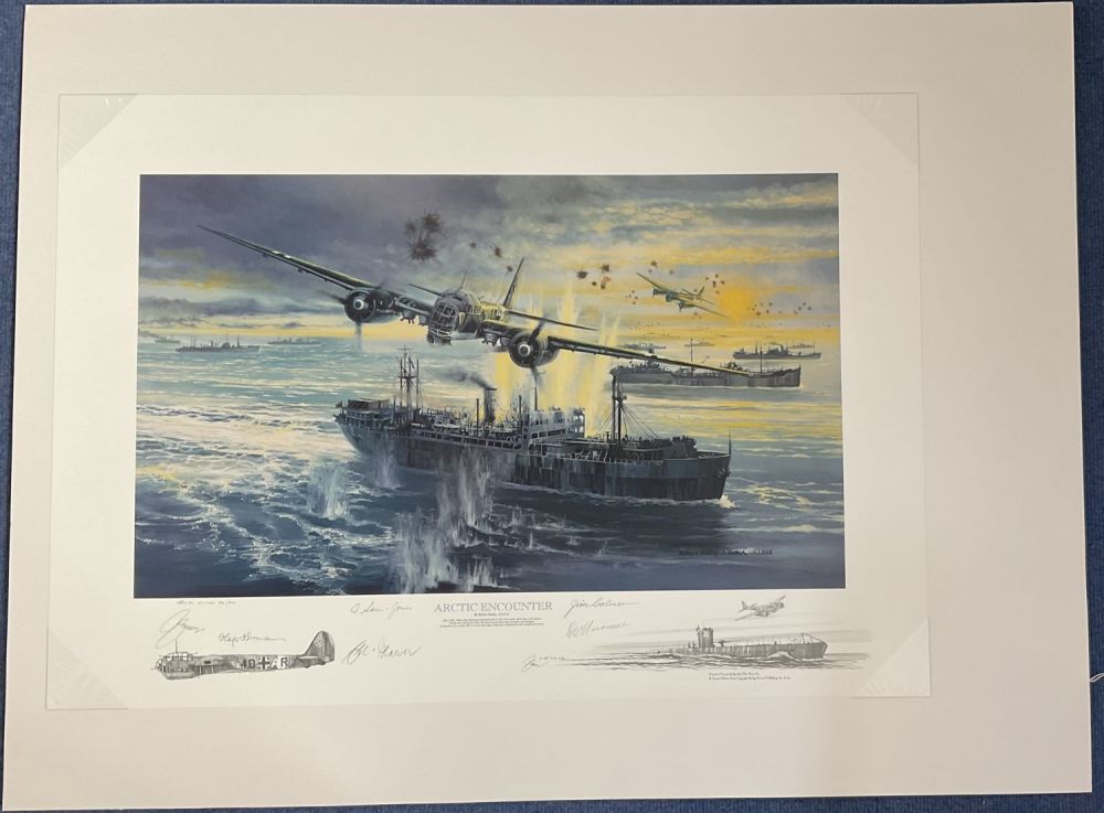 Lot 448: WW2 7 Signed Robert Bailey Colour Print Titled...