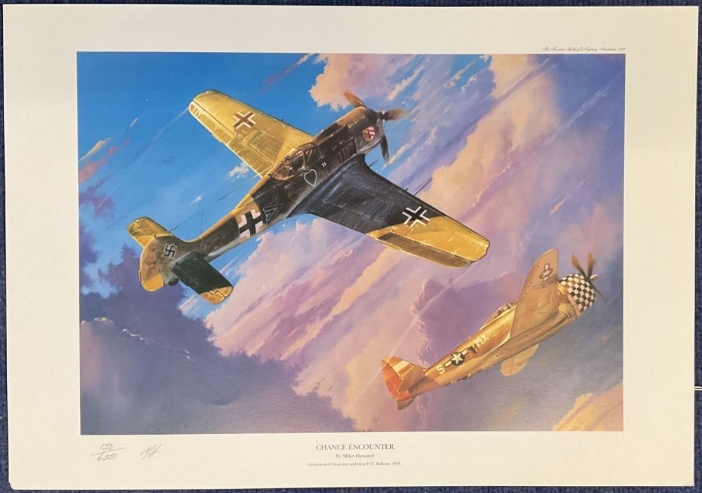 Lot 454: WW2 Signed Mike Howard Colour Print Titled Chance...