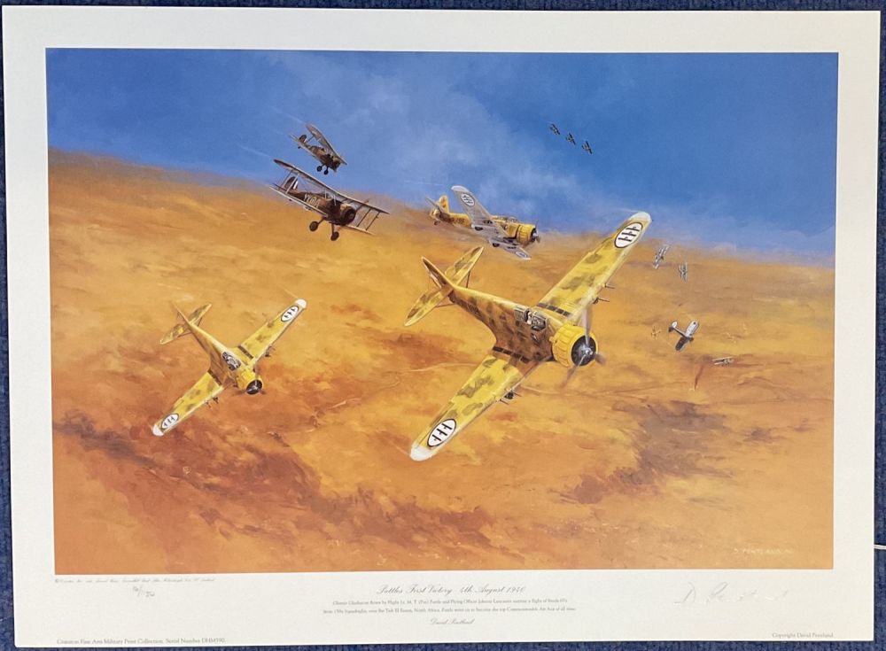 Lot 455: WW2 Signed David Pentland Colour Print Titled Pattle's...