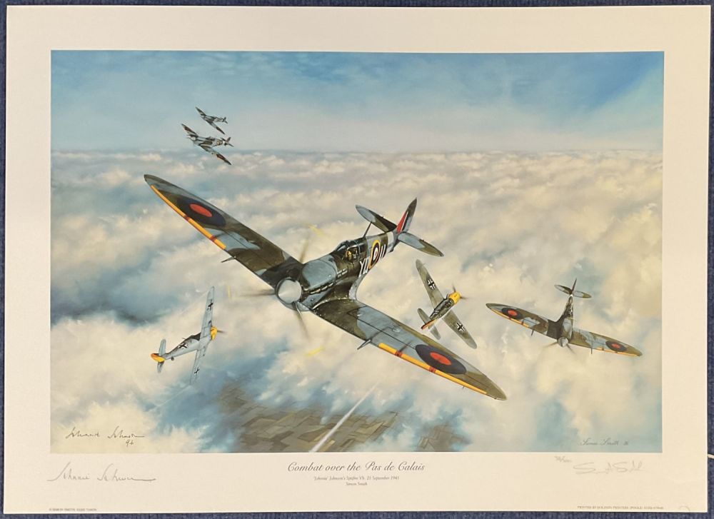 Lot 459: WW2 2 Signed Simon Smith Colour Print Titled...