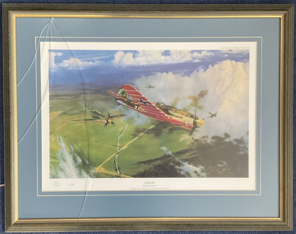 Lot 469: WW2 Signed Mike Howard Colour Print Titled Papagei...