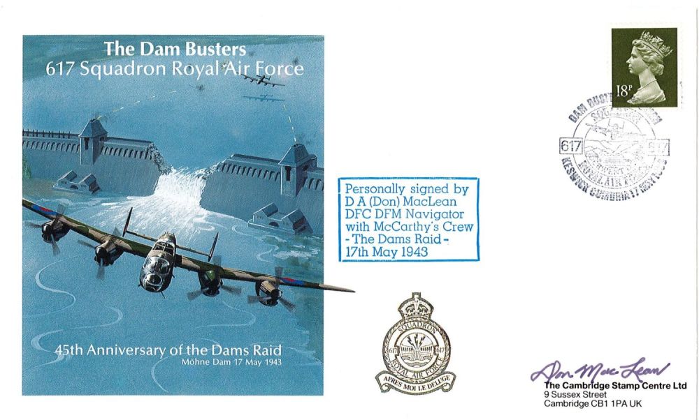 Lot 517: WW2 Don MacLean DFC DFM Signed 45th Anniversary...