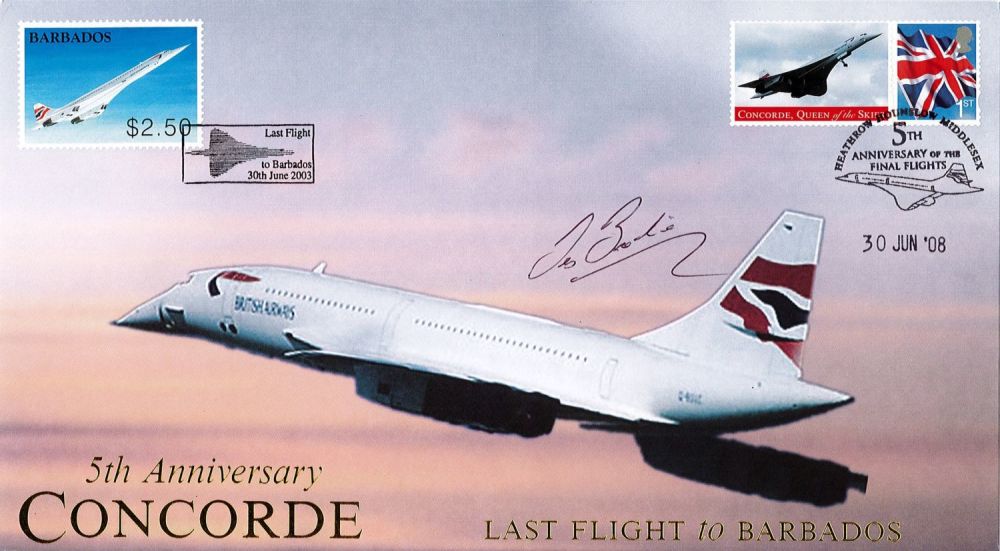 Lot 580: Concorde Pilot Les Brodie Signed 5th Anniversary Concorde...