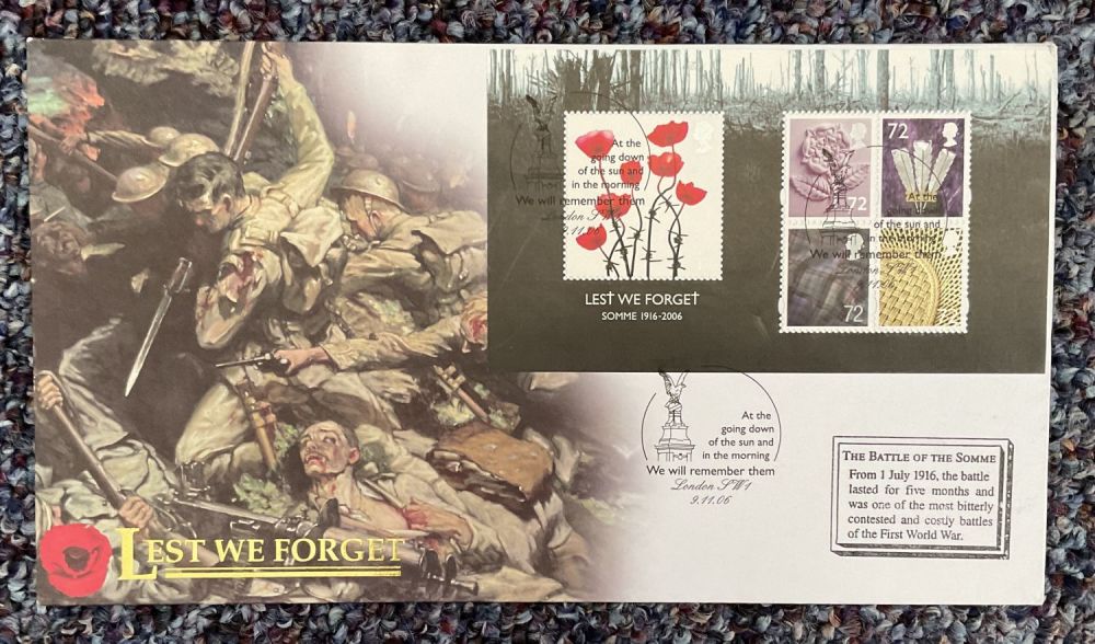 Lot 591: Lest We Forget Unsigned FDC With Postmarks and...