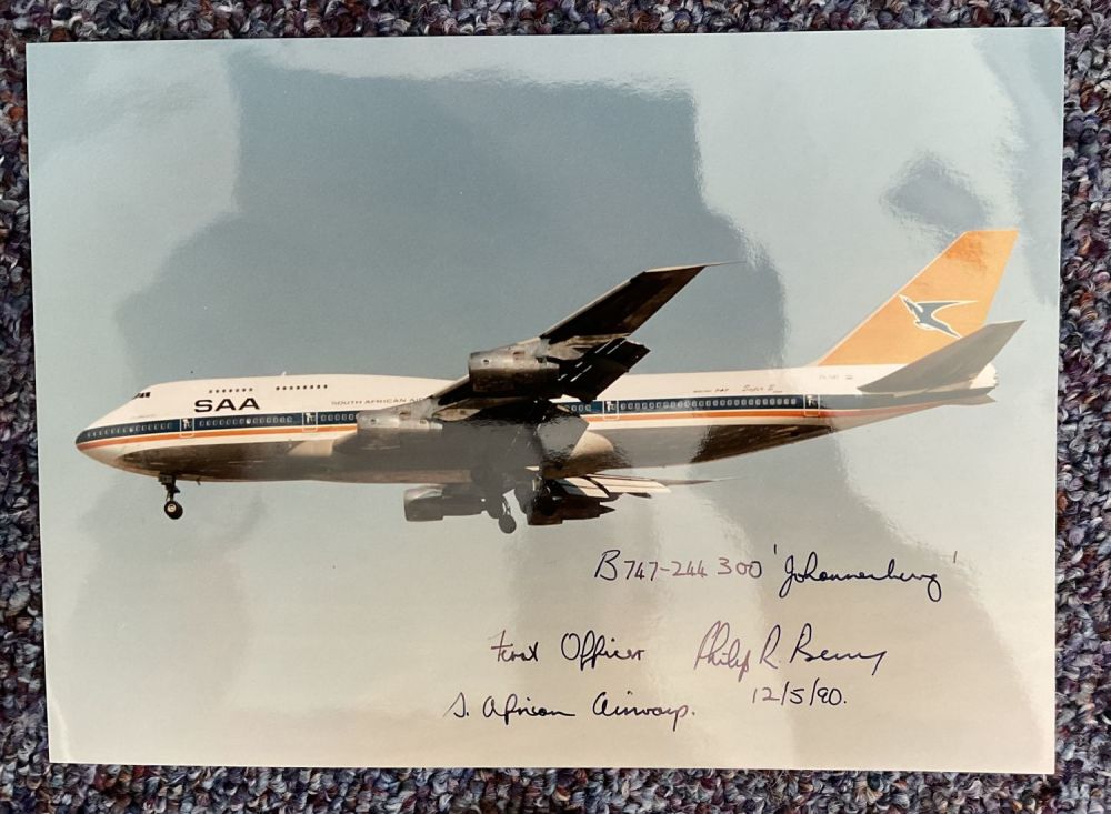Lot 594: South African Airways Pilot Signed 10x8 inch Colour...