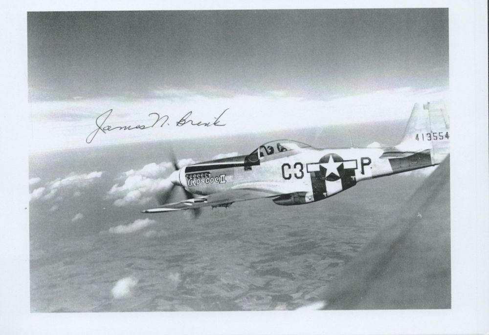 Lot 598: WW2 Captain James N Brink (USAF) Signed 7x5...