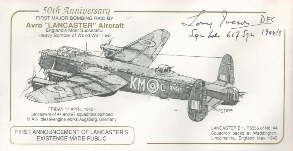 Lot 667: 50th Anniv 1st Major Bombing Raid Lancaster Signed...
