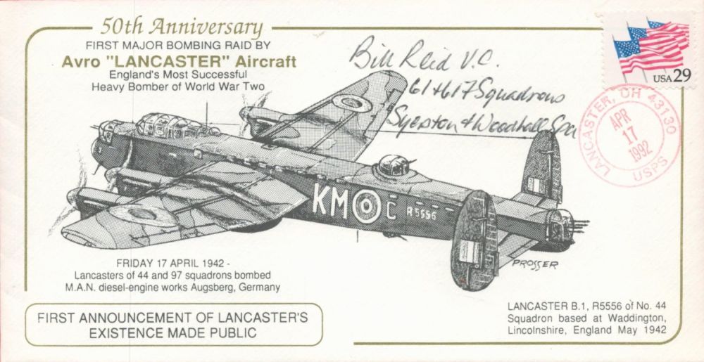 Lot 668: 50th Anniv 1st Major Bombing Raid Lancaster Signed...