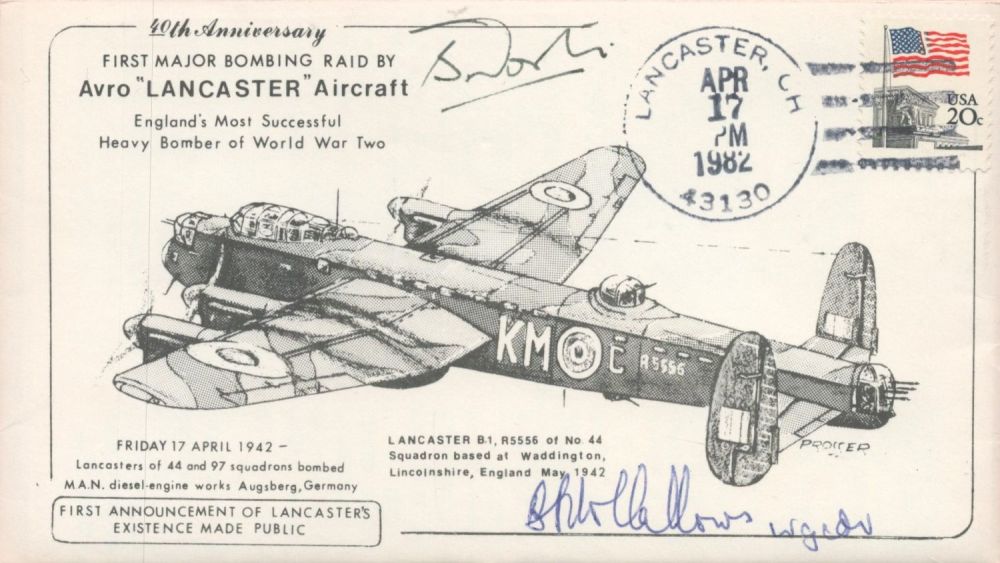 Lot 673: 40th Anniv 1st Major Bombing Raid Lancaster Signed...