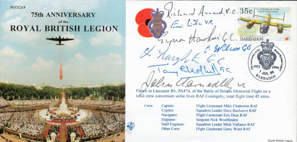 Lot 700: Victoria and George Cross multiple signed 75th Ann...