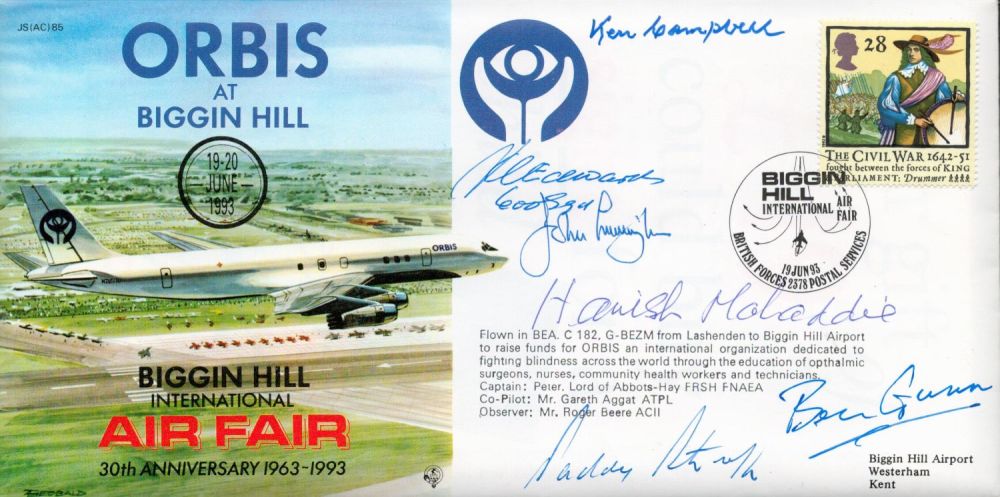 Lot 705: WW2 aces multiple signed Biggin Air Fair cover....